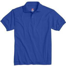 Hanes Kid's Cotton-Blend EcoSmart Jersey Polo - Deep Royal (054Y)