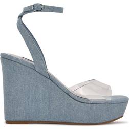 Nine West Klear Platform Ankle Strap - Denim