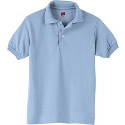 Hanes Kid's Cotton-Blend EcoSmart Jersey Polo - Light Blue (054Y)