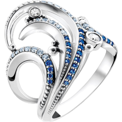 Thomas Sabo Wave Ring - Silver/Blue/Transparent