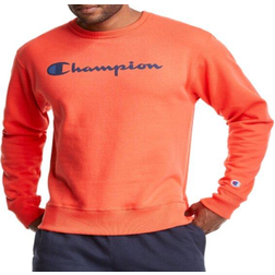 Champion Powerblend Fleece Crew Script Logo - Poppy Orange