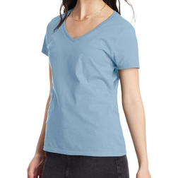 Hanes Women's Perfect-T Short Sleeve V-Neck T-Shirt - Light Blue