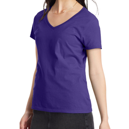 Hanes Women's Perfect-T Short Sleeve V-Neck T-Shirt - Purple