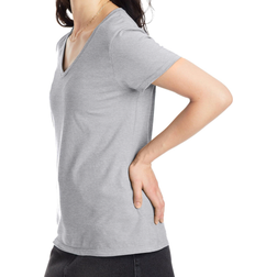 Hanes Women's Perfect-T Short Sleeve V-Neck T-Shirt - Ash