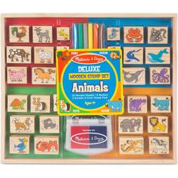 Melissa & Doug Deluxe Wooden Stamp Set Animals