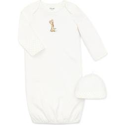 Little Me Giraffe Sleeper Gown & Hat - Tan