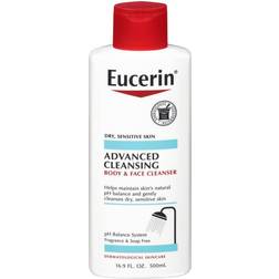 Eucerin Advanced Cleansing Body and Face Cleanser Fragrance Free 16.9fl oz