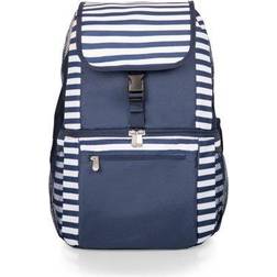 Picnic Time Zuma Backpack Cooler - Navy Blue & White Stripe