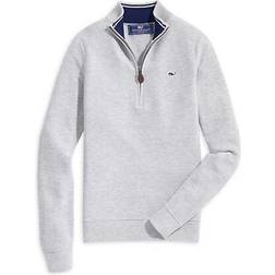 Vineyard Vines Boy's Classic 1/4 Zip Sweater - Light Gray Heather