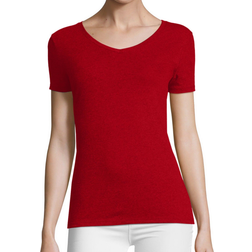 Hanes Women's Perfect-T Tri-Blend Short Sleeve V-Neck T-Shirt - Deep Red Heather