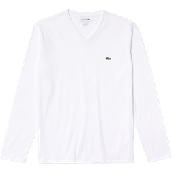 Lacoste V-Neck Lightweight Pima Cotton Jersey T-shirt - White