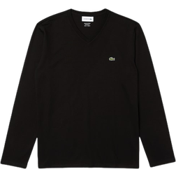 Lacoste V-Neck Lightweight Pima Cotton Jersey T-shirt - Black