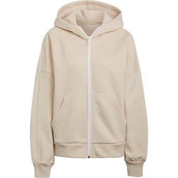 Adidas Women's Studio Lounge Fleece Hooded Full-Zip Hoodie - Botanic Beige Mel