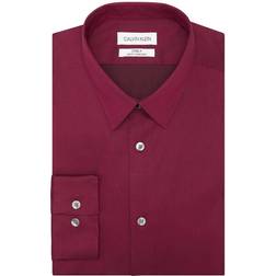 Calvin Klein Steel Slim-Fit Non-Iron Stain Shield Solid Dress Shirt - Mulberry