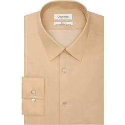 Calvin Klein Steel Slim-Fit Non-Iron Stain Shield Solid Dress Shirt - Taupe