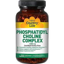 Country Life Phosphatidyl Choline Complex 1,200 MG (200 Softgels) 120