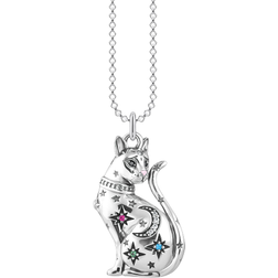 Thomas Sabo Cat Constellation Necklace - Silver/Black/Pink/Multicolour