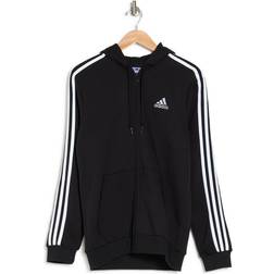 Adidas Essentials Fleece 3 Stripes Full Zip Hoodie Men - Black