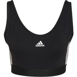 Adidas Essentials 3-Stripes Crop Top - Black/White