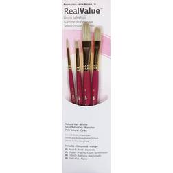 Princeton Real Value Brush Set 9183, Bristle, Short Handle, Set of 4