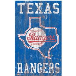 Fan Creations Texas Rangers Heritage Distressed Logo Sign Board