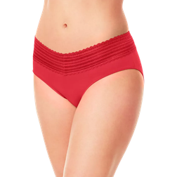 Warner's No Pinching No Problems Dig Free Lace Hipster - Classic Red
