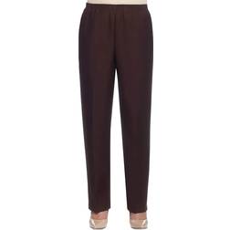 Alfred Dunner Petite Classics Pull-On Straight-Leg Pants - Brown