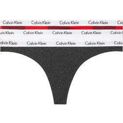 Calvin Klein Women's Carousel Thongs 3-pack - Ranier Stripe/Strawberry Shake/Black