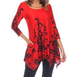 White Mark Women's Yanette Tunic Top - Red