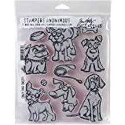 Tim Holtz Cling Stamps 7"X8.5"-Crazy Dogs