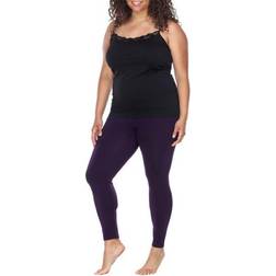 White Mark Women's Solid Leggings Plus Size - Purple