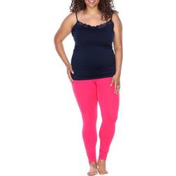 White Mark Women's Solid Leggings Plus Size - Fuchsia