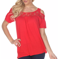 White Mark Bexley Tunic Top - Red