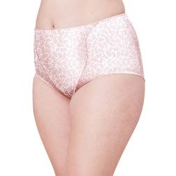 Bali Lace Panel Shaping Brief 2-pack - Pink Leaf Print/Sheer Pale Pink