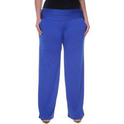 White Shark Solid Palazzo Pants Plus Size - Royal