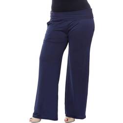 White Shark Solid Palazzo Pants Plus Size - Navy