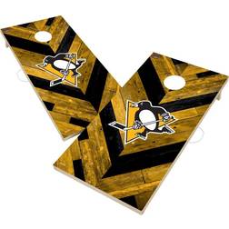 Victory Tailgate Pittsburgh Penguins Herringbone Design Cornhole Set