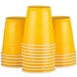 JAM Plastic Cups, 12 oz, Yellow, 20/Pack