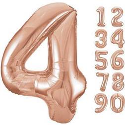 Unique Foil Number Balloons, 40, Rose Gold, 34in