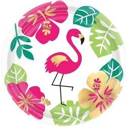 Amscan Hawaiian Luau 'Aloha' Small Paper Plates (8ct)