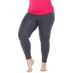 White Mark Women's Solid Leggings Plus Size - Charcoal