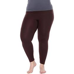 White Mark Women's Solid Leggings Plus Size - Brown