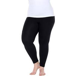 White Mark Women's Solid Leggings Plus Size - Black