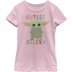 Fifth Sun Girl's Star Wars The Mandalorian The Child Cutest in the Galaxy T-shirt - Light Pink (STMD00182GTS)