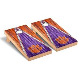 Victory Tailgate Clemson Tigers Weathered Triangle Cornhole Board Set