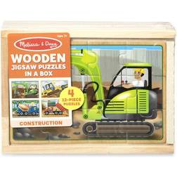 Melissa & Doug Wooden Jigsaw Puzzles in a Box 48 Pieces