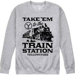 Airwaves Yellowstone Train Station Fleece Sweatshirt - Gray