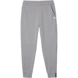Lacoste Slim Fit Heathered Cotton Blend Tracksuit Pants - Grey Chine