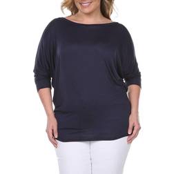 White Mark Dolman Top Dolman Top - Navy