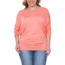 White Mark Dolman Top Dolman Top - Coral